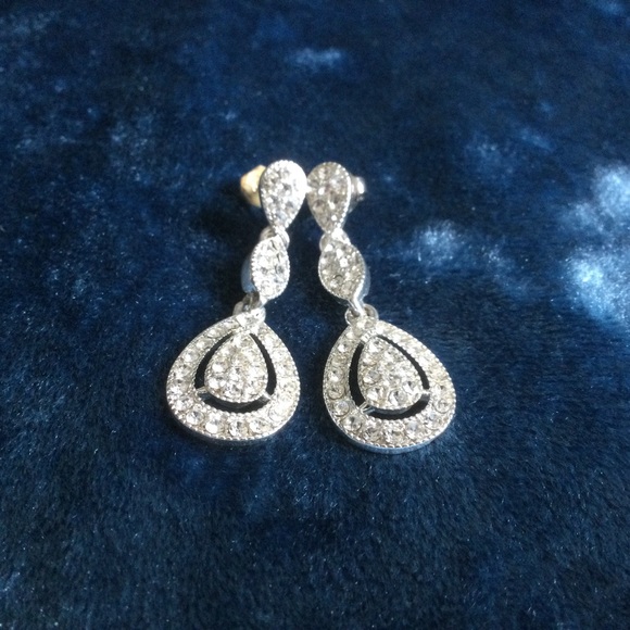 Silver Sparkle Post Earrings - Picture 2 of 4